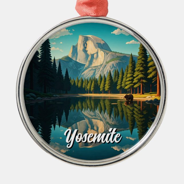 Lake at Yosemite National Park Halbedom Ornament Aus Metall (Vorne)
