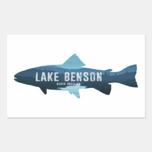 Lake Benson North Carolina Fisch Rechteckiger Aufkleber