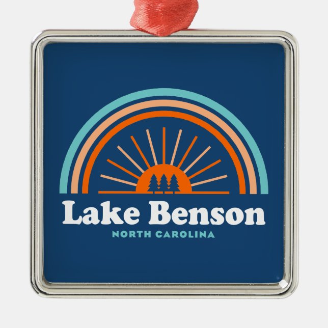 Lake Benson North Carolina Rainbow Ornament Aus Metall (Vorne)
