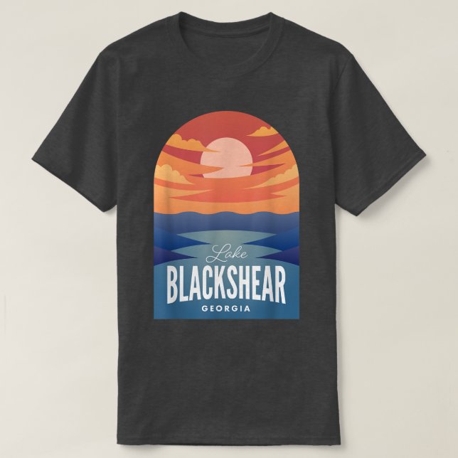 Lake Blackshear GA Retro Sunset  T-Shirt (Design vorne)