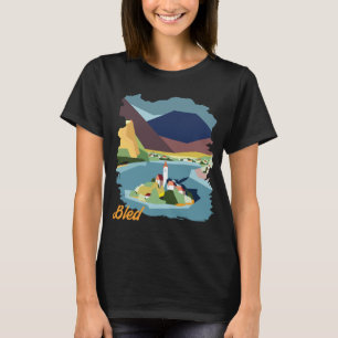 Lake Bled Insel Berg Retro-Reise T-Shirt