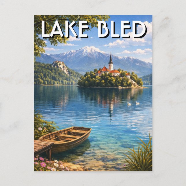 Lake Bled Slovenia Postkarte (Vorderseite)