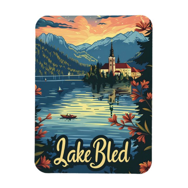 Lake Bled Slovenien Magnet (Vertikal)
