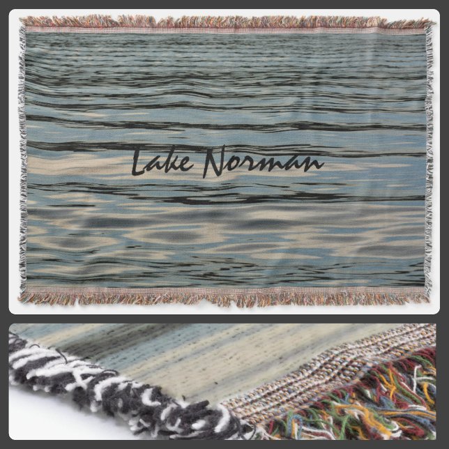 Lake Blue Beige Black Customizable Decke (Von Creator hochgeladen)