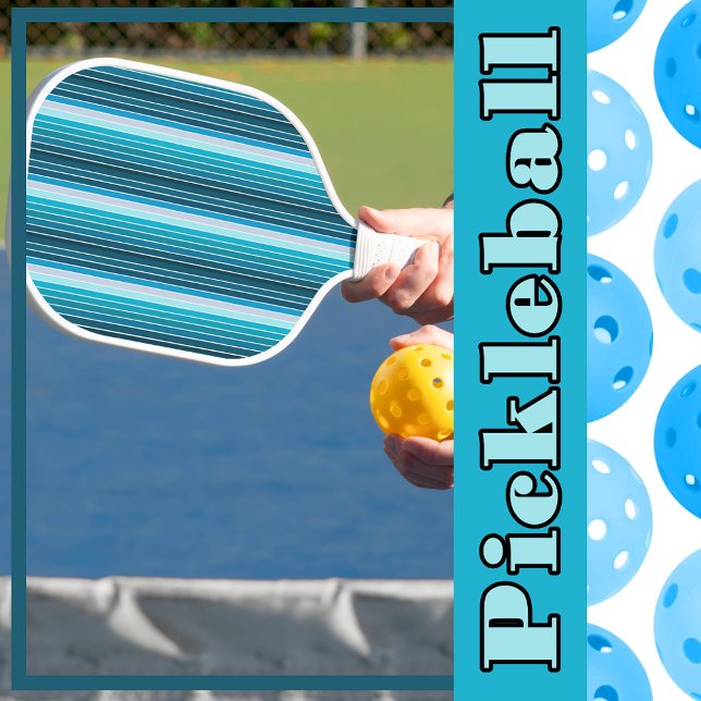 Lake Blue Stripes Navy, Sky Blue, Aqua Marine Pickleball Schläger (Lake Blue Stripes Navy, Sky Blue, Aqua Marine Pickleball Paddle)