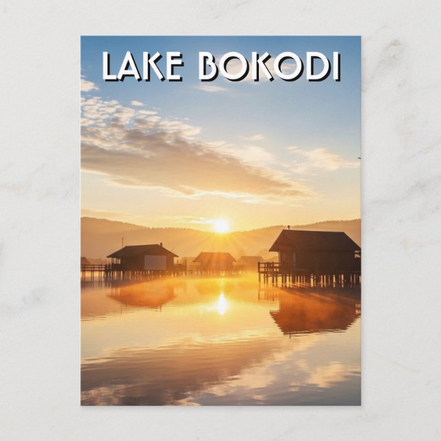 Lake Bokodi Hungary Sunset Postkarte (Vorderseite)