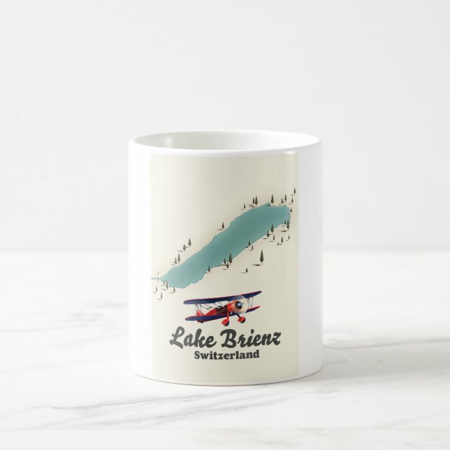 Lake Brienz Schweiz Karte Kaffeetasse (Mittel)
