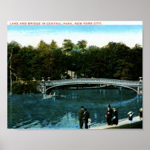 Lake, Central Park, New York City Vintag Poster