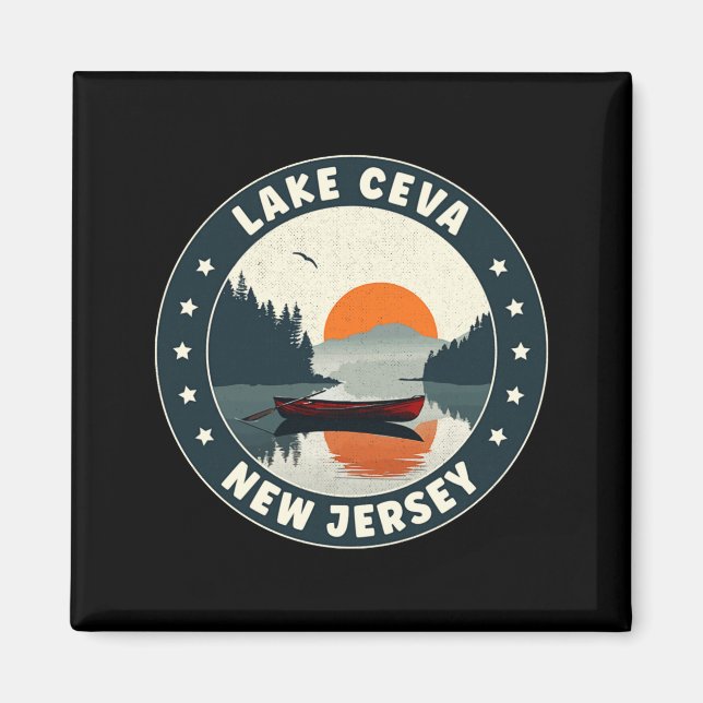 Lake Ceva New Jersey Sunset T Shirt  Magnet (Vorne)