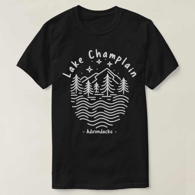 Lake Champlain Adirondack Mountains T-Shirt (Design vorne)