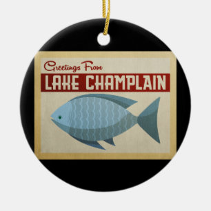 Lake Champlain Fish Vintage Travel Keramik Ornament