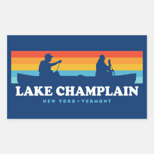 Lake Champlain New York Vermont Canoe Rechteckiger Aufkleber