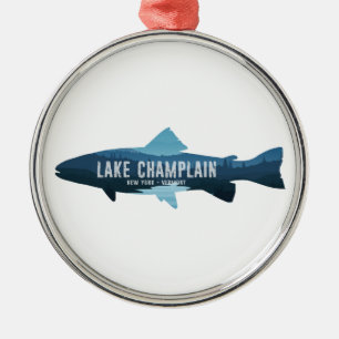 Lake Champlain New York Vermont Fisch Ornament Aus Metall