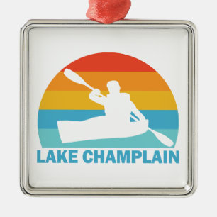 Lake Champlain New York Vermont Kayak Ornament Aus Metall
