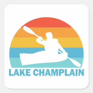 Lake Champlain New York Vermont Kayak Quadratischer Aufkleber