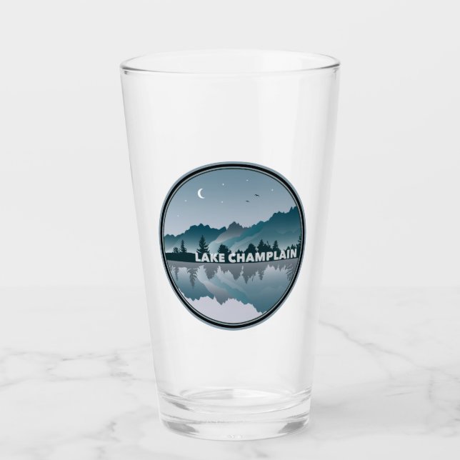 Lake Champlain New York Vermont Reflection Glas (Vorderseite)