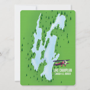 Lake Champlain USA Kanada Kartenposter