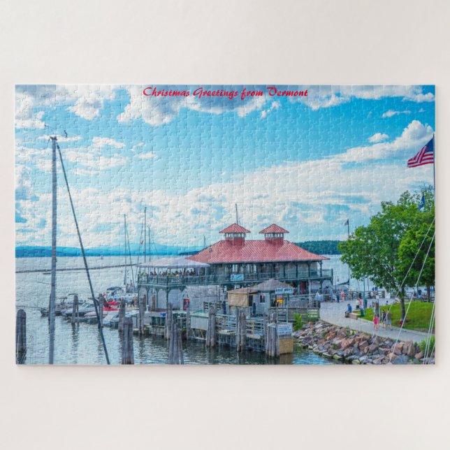 Lake Champlain Vermont.Christmas Grüße Puzzle (Horizontal)