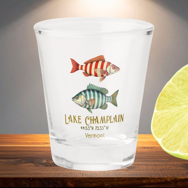 Lake Champlain Vermont New York Seefisch Schnapsglas (Von Creator hochgeladen)