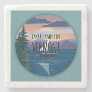 Lake Champlain Vermont Reisedesign Steinuntersetzer