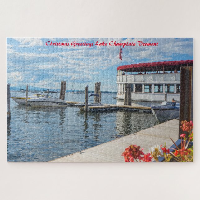 Lake Champlain Vermont. Weihnachtsgrüße Puzzle (Horizontal)