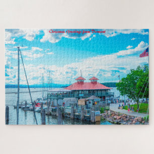 Lake Champlain Vermont.Weihnachtsgrüße Puzzle