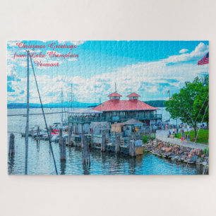 Lake Champlain Vermont.Weihnachtsgrüße Puzzle