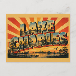 Lake Charles Louisiana Zypressensumpf Kiefernwald  Postkarte