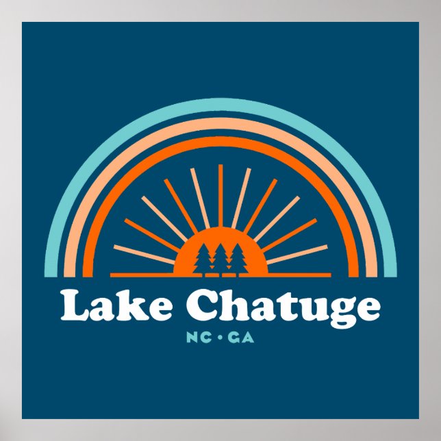 Lake Chatuge North Carolina Georgia Rainbow Poster (Vorne)