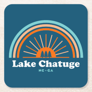 Lake Chatuge North Carolina Georgia Rainbow Rechteckiger Pappuntersetzer