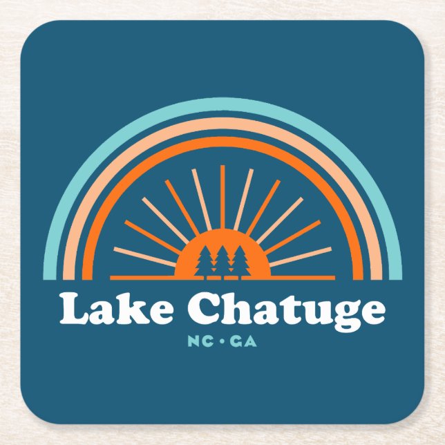 Lake Chatuge North Carolina Georgia Rainbow Rechteckiger Pappuntersetzer (Vorderseite)