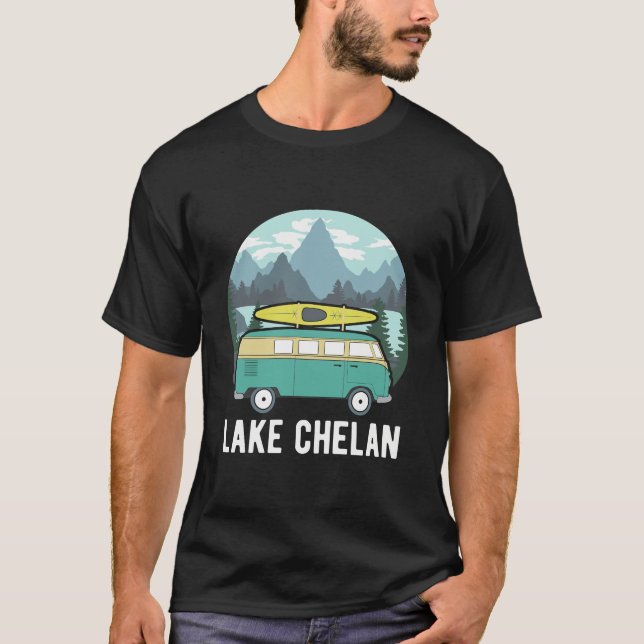 Lake Chelan Kayak Hoodie Retro Van Washington Kaya T-Shirt (Vorderseite)