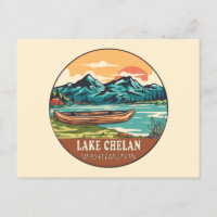 Lake Chelan Washington Boating Fishing Emblem