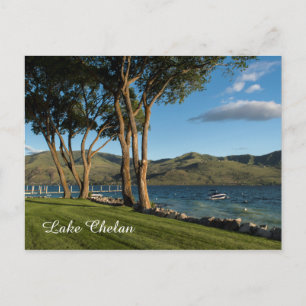 Lake Chelan Washington Staat Boat & Trees Travel Postkarte