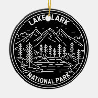 Lake Clark Nationalpark Alaska Vintag Monoline
