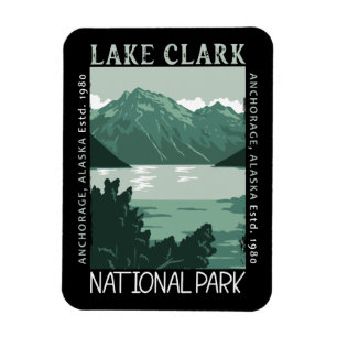 Lake Clark Nationalpark Alaska Vintag Not leidend Magnet