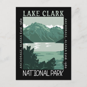 Lake Clark Nationalpark Alaska Vintag Not leidend Postkarte