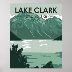 Lake Clark Nationalpark Alaska Vintag Poster