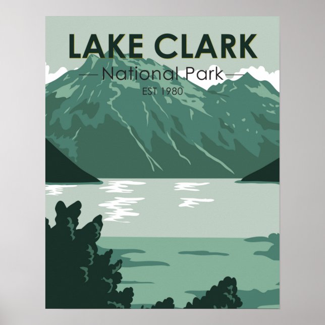 Lake Clark Nationalpark Alaska Vintag Poster (Vorne)