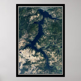 Lake Coeur d'Alene Idaho Satellite Poster Karte