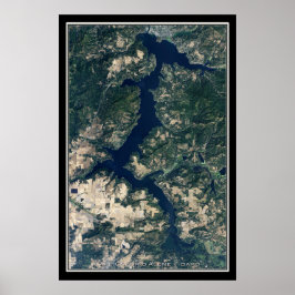 Lake Coeur d'Alene Idaho Satellite Poster Karte