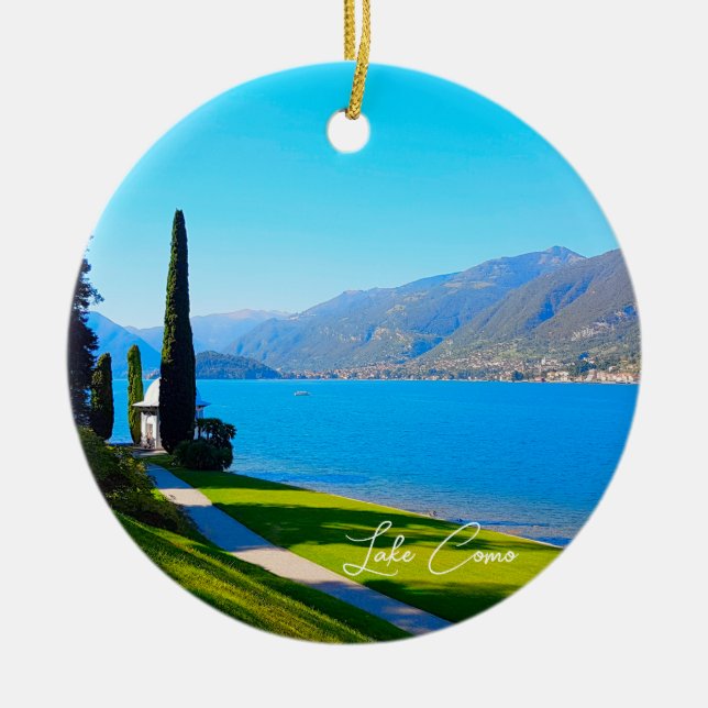 Lake Como Bellagio Walkway Italy Keramik Ornament (Vorne)