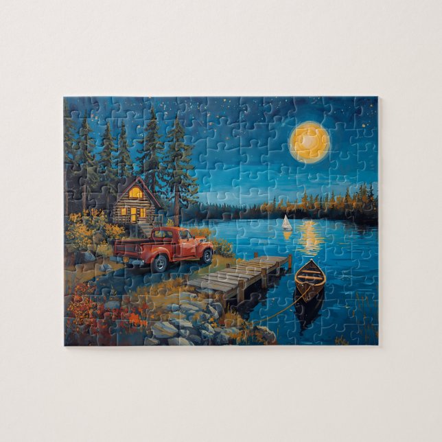 Lake Como Café Kopfsteinpflasterstraße Puzzle (Horizontal)