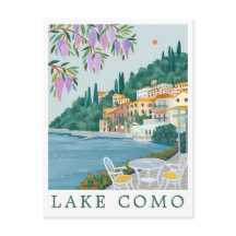 Lake Como Italy Travel Illustration