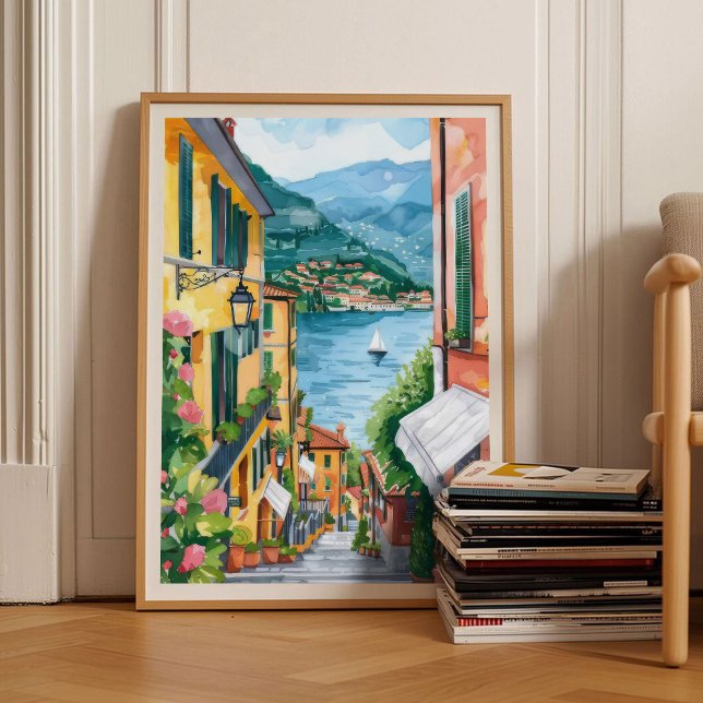 Lake Como Print Lake Como Poster Como Illustration (Von Creator hochgeladen)
