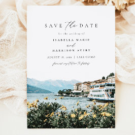 LAKE COMO Wasserfarbe Italien Skyline Save the Dat Einladung