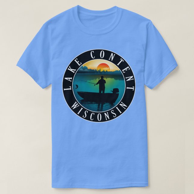 Lake Content Wisconsin Fischen T-Shirt (Design vorne)