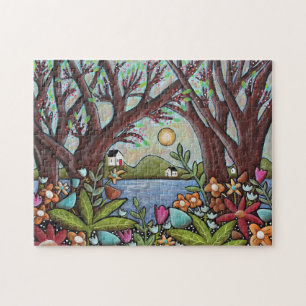 Lake Cottages by Karla Gerard Puzzle