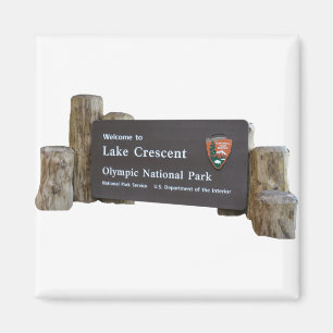 Lake Crescent Olympic Nationalpark Eintrittszeiche Magnet