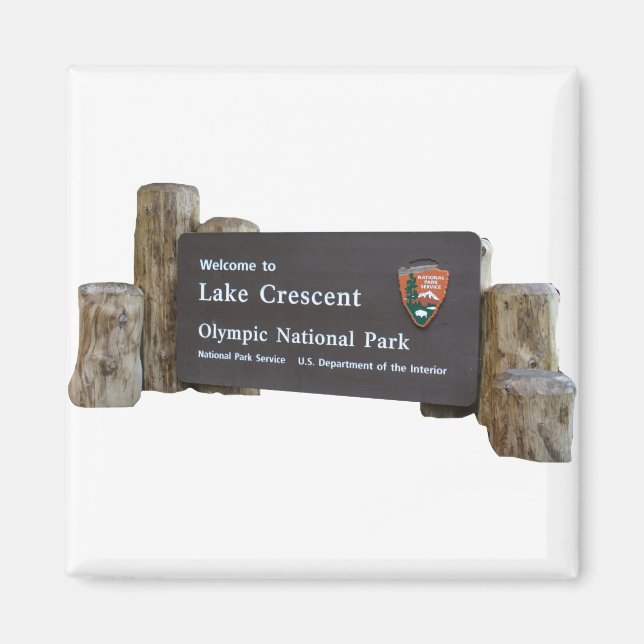 Lake Crescent Olympic Nationalpark Eintrittszeiche Magnet (Vorne)